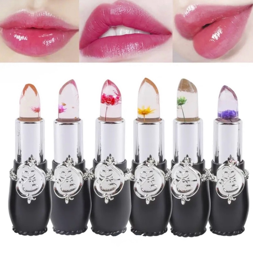 Color changing lipstick with flower
